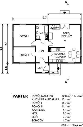 Rzut  projektu Jemioła