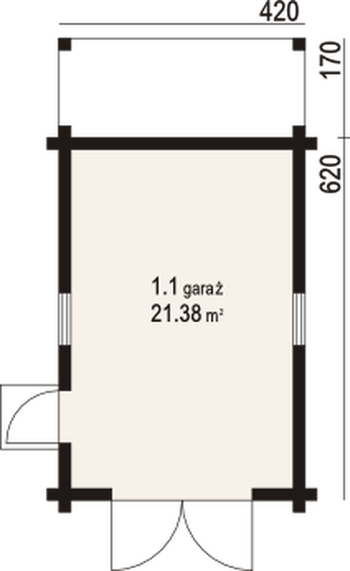 Rzut  projektu Garaż GD 1 (03)