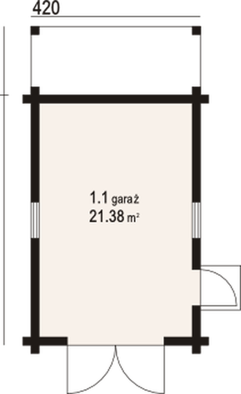 Rzut  projektu Garaż GD 1 (03)