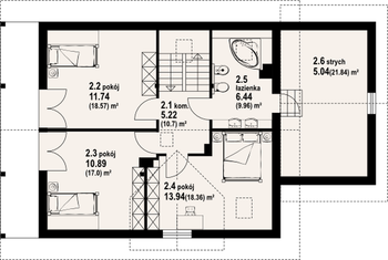 Rzut  projektu Osiek dw z garażem