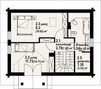 Rzut projektu Grabie małe dw3