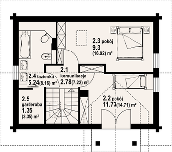Rzut  projektu Grabie małe dw3