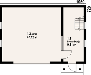 Rzut  projektu Garaż GDS 2 (03L)