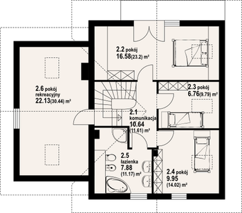 Rzut projektu Gładyszów 32dws
