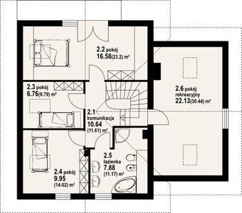 Rzut projektu Gładyszów 32dws