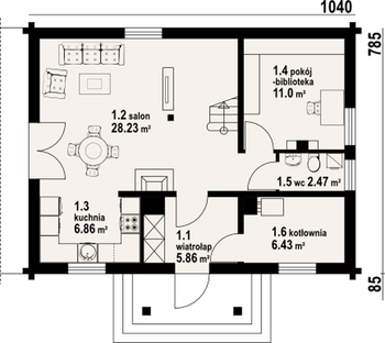 Rzut  projektu Jurgów dw