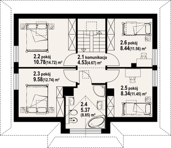 Rzut  projektu Jurgów dw