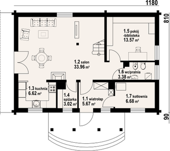 Rzut projektu Jurgów średni dw
