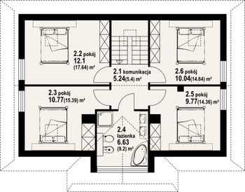 Rzut projektu Jurgów średni dw