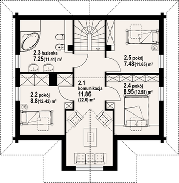 Rzut  projektu Jodłownik dw