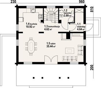 Rzut  projektu Jodłownik dw
