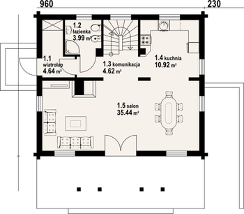 Rzut  projektu Jodłownik dw