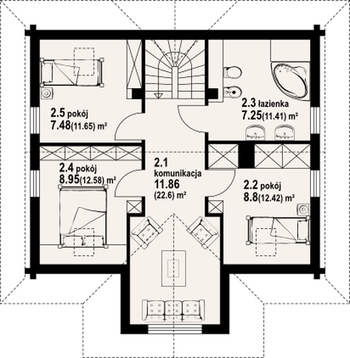 Rzut  projektu Jodłownik dw