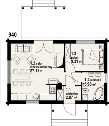 Rzut projektu Hoczew mała 3