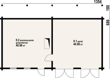 Rzut  projektu Garaż GD H2