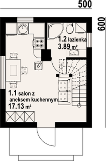 Rzut  projektu Gajowo 5dws