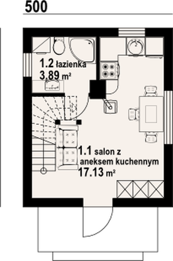 Rzut  projektu Gajowo 5dws