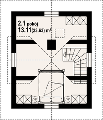 Rzut  projektu Gajowo 5dws