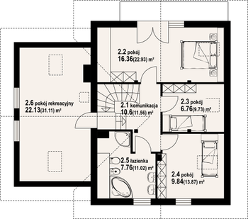 Rzut  projektu Gładyszów 30dw