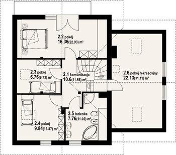 Rzut  projektu Gładyszów 30dw