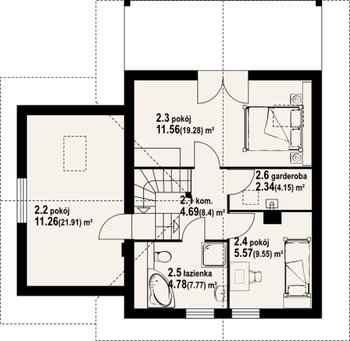 Rzut  projektu Gładyszów 11dws