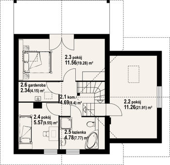 Rzut  projektu Gładyszów 11dws