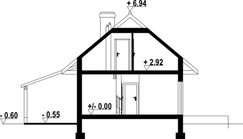 Przekrój projektu Gładyszowo dws