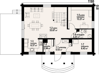 Rzut  projektu Jurgów średni 3 dw