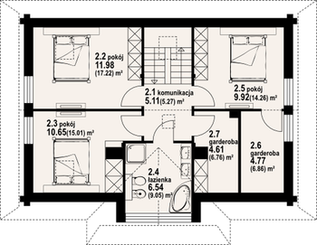 Rzut  projektu Jurgów średni 3 dw