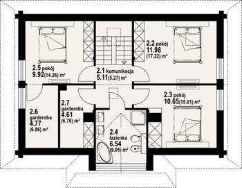 Rzut projektu Jurgów średni 3 dw