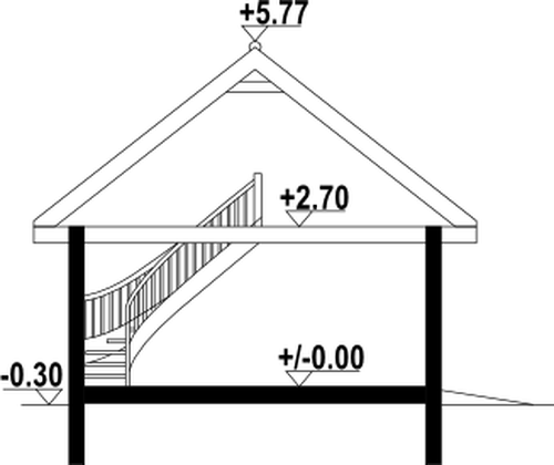 Przekrój projektu Garaż GDS 02S