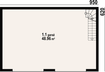 Rzut  projektu Garaż GDS 02S