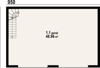 Rzut  projektu Garaż GDS 02S