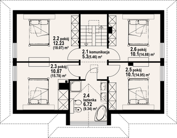 Rzut  projektu Jurgów średni 33 dws