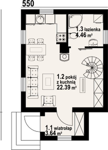 Rzut  projektu Gajowo 66dws