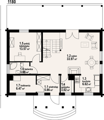 Rzut projektu Jurgów średni 5 dw