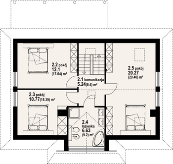 Rzut projektu Jurgów średni 5 dw