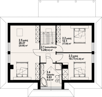 Rzut projektu Jurgów średni 5 dw