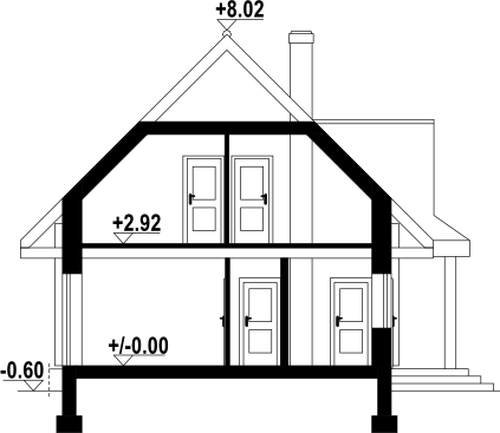Przekrój projektu Jurgów 5 dw-01