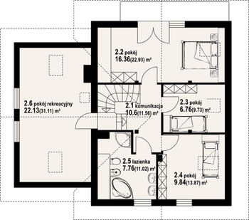 Rzut  projektu Gładyszów 30 dw-01