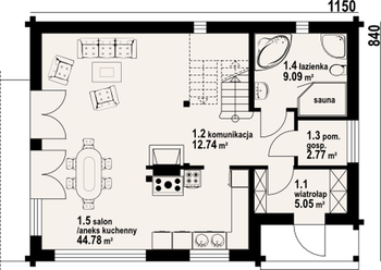 Rzut  projektu Osiek 301dw