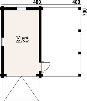 Rzut  projektu Garaż gd1w