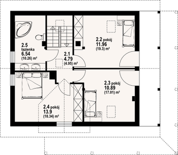 Rzut projektu Osiek 3 dw