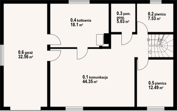 Rzut  projektu Milicz 61 dw