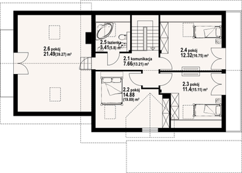 Rzut  projektu Osiek 83 dw