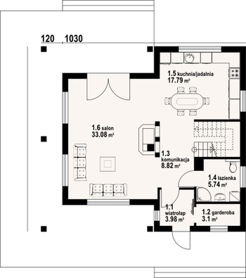 Rzut projektu Sosnowo dws