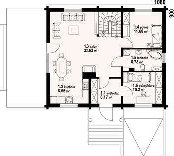Rzut  projektu Jaworki 9 dw