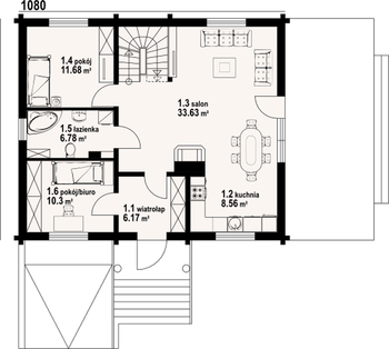 Rzut  projektu Jaworki 9 dw