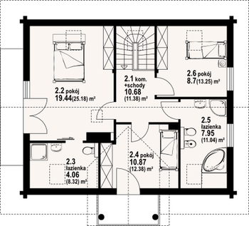 Rzut  projektu Jaworki 9 dw