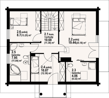 Rzut  projektu Jaworki 9 dw
